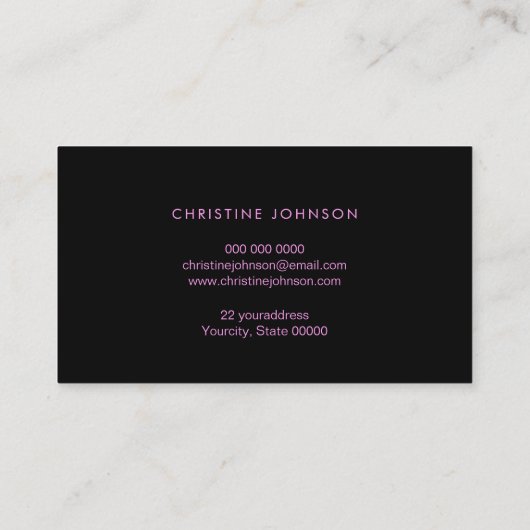 oceaangolven neon roze schelp visitekaartje (Achterkant)