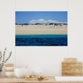 oceaangolven op zandstrand onder blauwe hemel poster (Keuken)