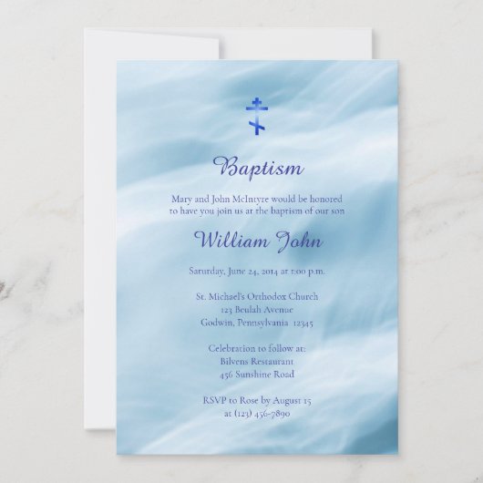 Oceaangolven Orthodoxe Christelijke doop Kaart (Voorkant)