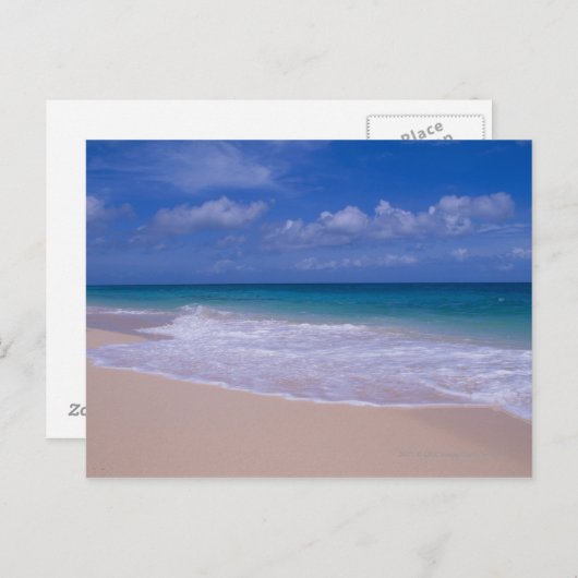 Oceaangolven schuimen op zandstrand briefkaart (Voorkant / Achterkant)