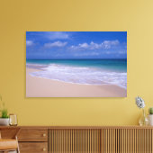 Oceaangolven schuimen op zandstrand canvas afdruk (Insitu (Woonkamer))
