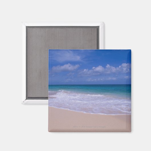 Oceaangolven schuimen op zandstrand magneet (Voorkant / Achterkant)