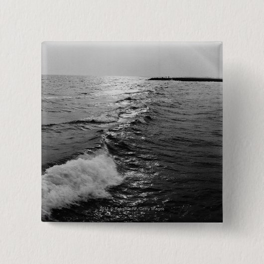 Oceaangolven Vierkante Button 5,1 Cm (Voorkant)