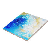 Oceaangolven, zee schuim, abstract oceaanschilderi tegeltje (Zijkant)