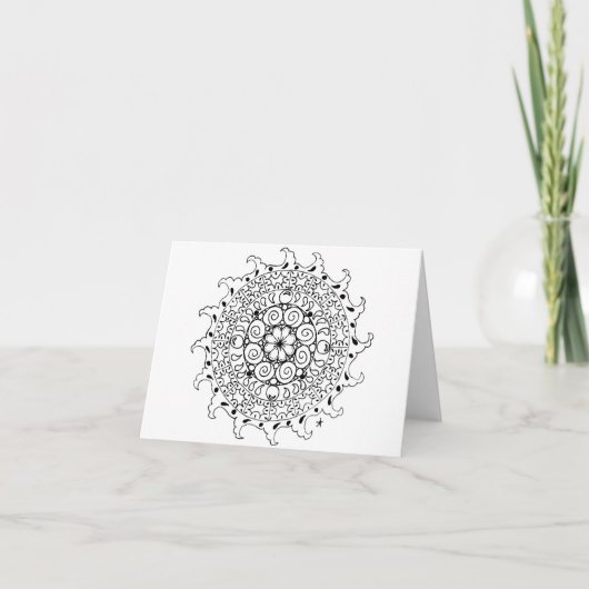 Oceaangolven zen mandala kaart (Voorkant)