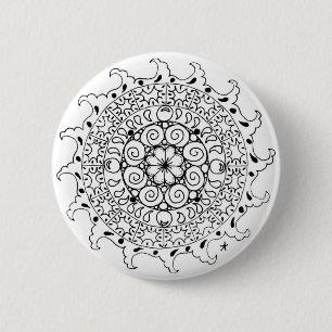 Oceaangolven zen mandala ronde button 5,7 cm