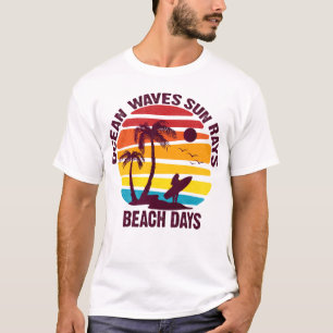 oceaangolven zon strandt dagen grappig meme cadeau t-shirt