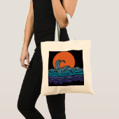 Oceaangolven & zonsondergang tote bag (Voorkant (product))
