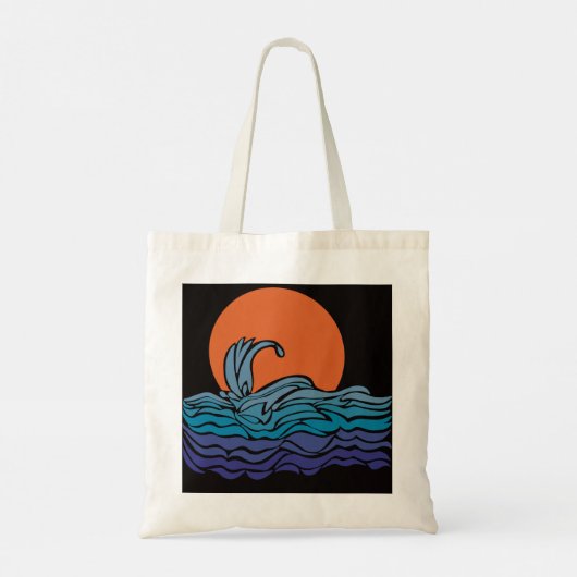 Oceaangolven & zonsondergang tote bag (Achterkant)