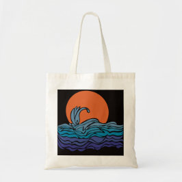 Oceaangolven & zonsondergang tote bag