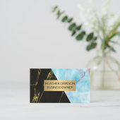 oceaangraniet | zwart goudmarmer visitekaartje (Staand voorkant)