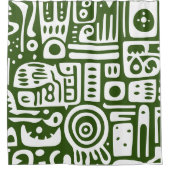 Oceaangroen en witte doodles 3 van 4 douchegordijn (Voorkant)