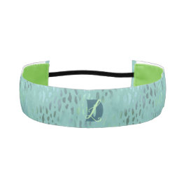 Oceaangroen metallic antislip hoofdband monogram