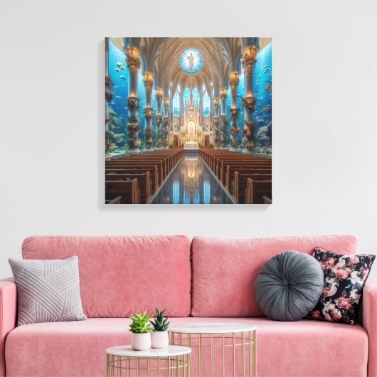 Oceaankapel Canvas Afdruk (Insitu (Woonkamer))