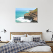 Oceaankliffen bij Kilauea Kauai Canvas Afdruk (Insitu (Slaapkamer))
