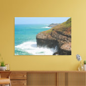 Oceaankliffen bij Kilauea Kauai Canvas Afdruk (Insitu (Woonkamer))