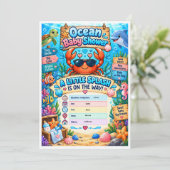 Oceaankraamfeest Uitnodiging (Staand voorkant)
