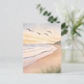 oceaankust | Heldere, luchtige Waterverf Briefkaart (Staand voorkant)