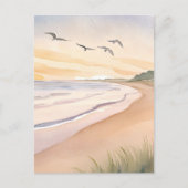 oceaankust | Heldere, luchtige Waterverf Briefkaart (Voorkant)