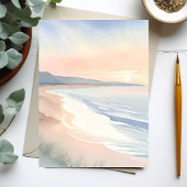 Oceaankust Pastel Waterverf Schilderij Kaart