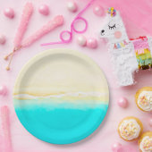 Oceaankust Teal Water mooie papieren borden. Bordje (Feest)