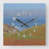 Oceaanlandschap Fotokuil Pacifische kust Vierkante Klok (Voorkant)