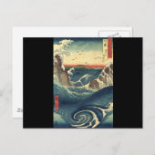 oceaanlandschap japanse ukiyo-e grote golf briefkaart (Voorkant / Achterkant)