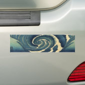 oceaanlandschap japanse ukiyo-e grote golf bumpersticker (Op auto)