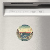 oceaanlandschap japanse ukiyo-e grote golf magneet (Insitu (Vaatwasser))