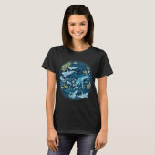 Oceaanleven in turquoise t-shirt (Voorkant volledig)