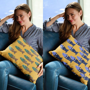 Oceaanleven, Lake huis, weg vissen Accent Kussen