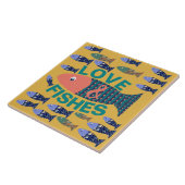 Oceaanleven, strandhuis, visliefhebber tegeltje (Zijkant)