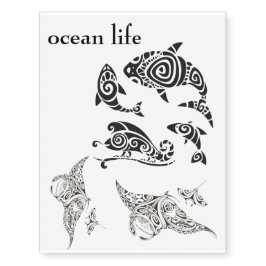 oceaanleven veel tijdelijk tattoo