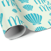 Oceaanliefde Zomer Trouw Lichtgroene Naadloze Acht Cadeaupapier (Rol Hoek)