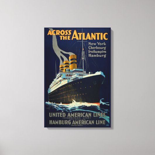 OCEAANLIJN EUROPA AMERIKA CANVAS AFDRUK (Voorkant)