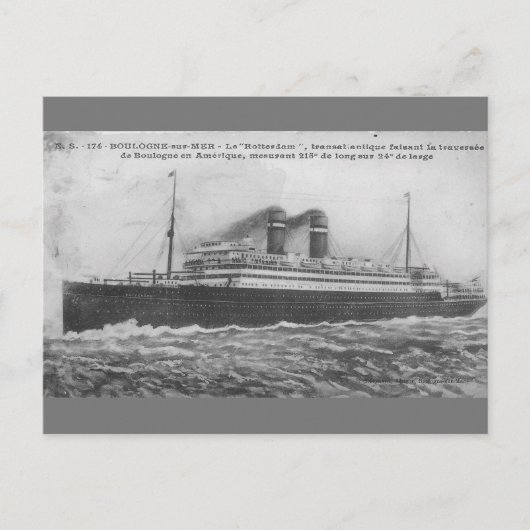 Oceaanliner Rotterdam 1910 Briefkaart (Voorkant)