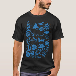 Oceaanlucht Zout Haar Kust Strand T-shirt