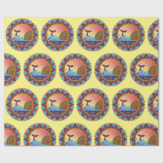 oceaanmandala cadeaupapier (Vlak)