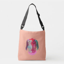 Oceaanmist en Zeeroos de Zee Glinstert Crossbody Tas