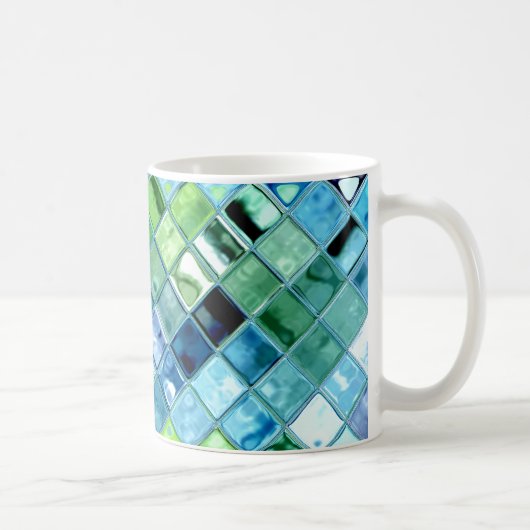 Oceaanmozaïekkunst openen ~ aangepaste stijl en gr koffiemok (Rechts)