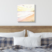 Oceaanoever | Helder Luchtig Aquarel Canvas Afdruk (Insitu (Slaapkamer))