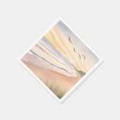 Oceaanoever | Helle Luchtige Aquarelschildering Servet (Hoek)