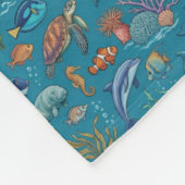 Oceaanpatroon Fleece Deken (Hoek)