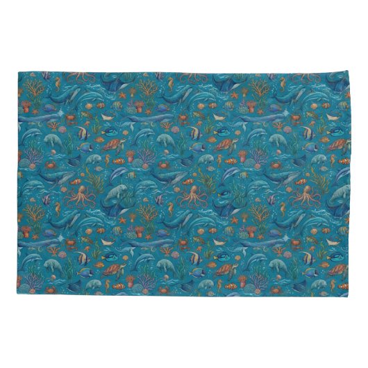 Oceaanpatroon Kussensloop (Achterkant)