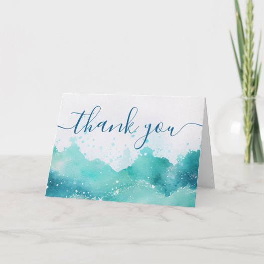 Oceaanreis Aquarel Boot Bemanning Waardering Bedankkaart (Voorkant)