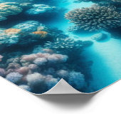 Oceaanrif en zonnestralen poster (Hoek)