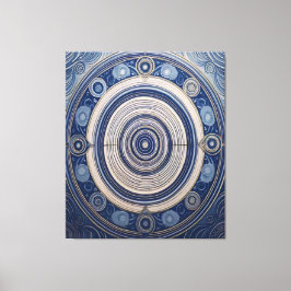 Oceaanrimpels & Heilige Geometrie Mandala Canvas Afdruk