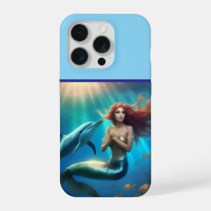 "Oceaan's Dans: Een Zeemeermin en Dolfijnen Reis" iPhone 15 Pro Case