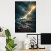 Oceaan's Woede Poster (Thuiskantoor)