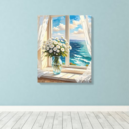 oceaanscène canvas afdruk (Insitu (Houten vloer))